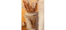 Petit tableau huile sur toile nature morte « atelier »