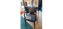 Paire de Fauteuils Bridge  Art-déco refaits en jean