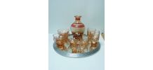 Service art-déco en verre avec carafe