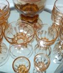Service art-déco en verre avec carafe