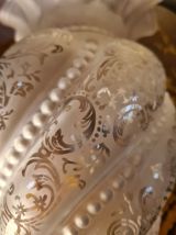 tulipe verre napoleon 3 pour lampe a petrole large 16xh23x5,