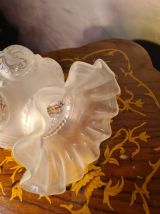 tulipe verre napoleon 3 pour lampe a petrole large 16xh23x5,