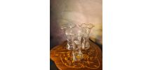  lot de 3tulipes verre gravé ciselé baccarat, art nouveau po