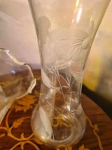  lot de 3tulipes verre gravé ciselé baccarat, art nouveau po