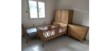 Ensemble rare, chambre d’enfant vintage complète, 4 pièces, 
