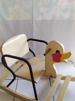 Magnifique et rare Canard à bascule vintage années 50 