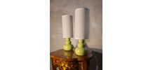 paire lampe de chevet ceram pomme 39x12 elec remis a neuf et