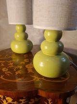 paire lampe de chevet ceram pomme 39x12 elec remis a neuf et