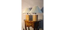 paire de lampes de chevet  bois massif scandinave design 31x