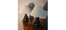 paire de lampes de chevet ceram design scandinave abat jour 