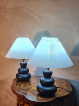 paire de lampes de chevet ceram design scandinave abat jour 
