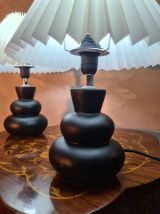 paire de lampes de chevet ceram design scandinave abat jour 