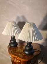 paire de lampes de chevet ceram design scandinave abat jour 