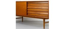 Vintage sideboard in teak with sliding door and drawers, 196