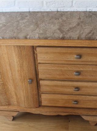 : Buffet bas chêne massif vintage, vers 1950