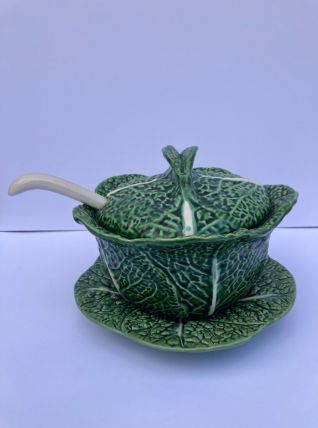 Soupière choux barbotine années 1960