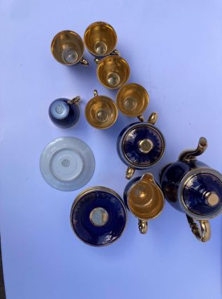 Service à café 5 tasses sucrier pot à lait cafetière Limoges