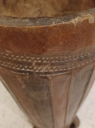 Ancien mortier africain tribal  en bois - Afrique centrale -