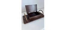 Porte-cigarettes vintage 1960 distributeur bois métal cuivre