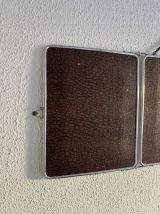 Miroir vintage 1940 triptyque barbier chromé biseauté simili