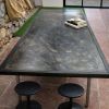 Table industrielle loft métal patiné – pièce unique – 206 cm