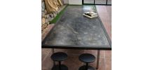 Table industrielle loft métal patiné – pièce unique – 206 cm