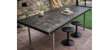 Table industrielle loft métal patiné – pièce unique – 206 cm