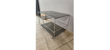 Table basse space age années 70 en verre 