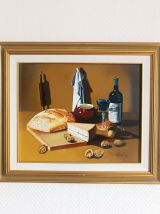 Huile sur toile nature morte signée Frechin 