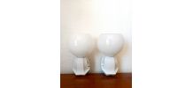Paire d'appliques porcelaine et opaline art déco 