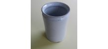 Ancien pot à confiture en terre cuite émaillée blanche