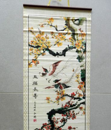 Vintage : rouleau asiatique mural 