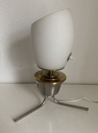 Lampe vintage 1960 tripode opaline design mid century - 34 c