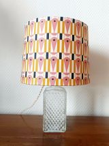 Lampe carafe whisky et abat-jour abstrait 