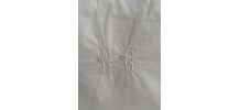 Taie d oreiller coton blanc brodé monogramme BC.