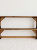 Paire de bancs de ferme en bois massif 