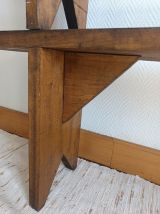 Paire de bancs de ferme en bois massif 