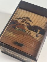Porte-cigarettes vintage 1960 distributeur bois japon groom 