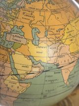 Globe vintage 1920 terrestre mappemonde métal USA - 25 cm