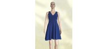 Robe Courte de Soirée Bleu Marine - Coupe Patineuse &amp; Détail