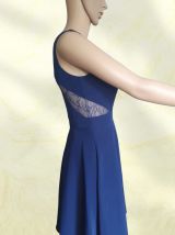 Robe Courte de Soirée Bleu Marine - Coupe Patineuse &amp; Détail