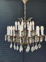 Grand lustre français ancien 18 feux