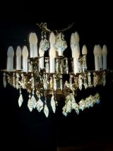 Grand lustre français ancien 18 feux
