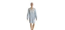 Robe Chemise en Jean Léger Bleu Clair - Style Safari &amp; Casua