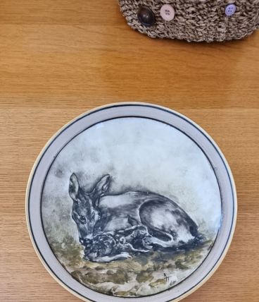 Assiette Royal Copenhagen - Biche &amp; Faon - Porcelaine  fine