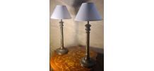 paire de lampes de chevet acier patiné 47x20         elec ok