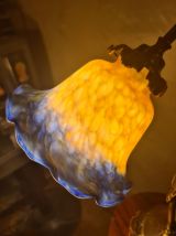paire de lampes de chevet laiton 40x32 abat jour pate de ver