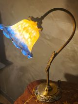 paire de lampes de chevet laiton 40x32 abat jour pate de ver