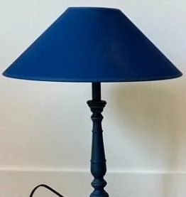 Paire de lampes bois bleu marine classic 57x25   tres belle