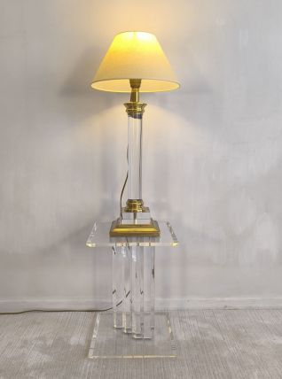 Elégante lampe Colonne signée ‘’Le Dauphin’’ vintage 70/80 